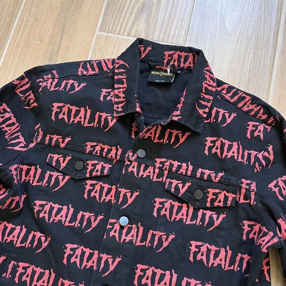 NTWRK MORTAL KOMBAT II Men's Trucker Jacket SIZE MEDIUM Button Up Fatality - Picture 3 of 10